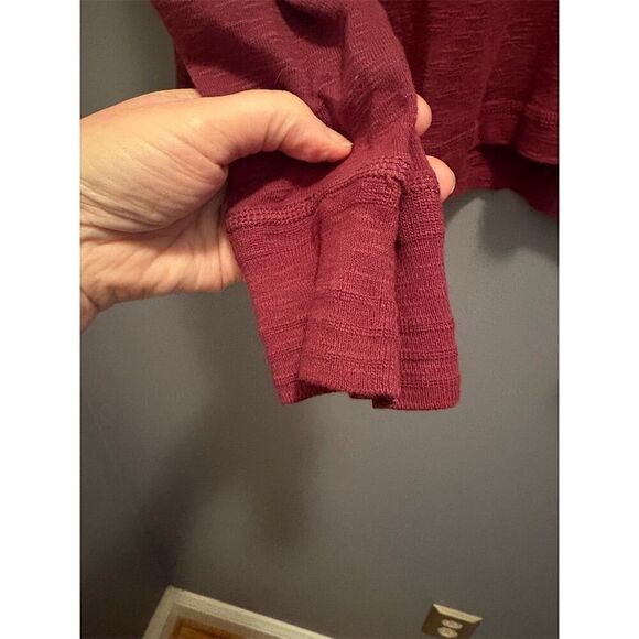 Cremieux Men's Henley Long Sleeve Shirt Maroon Size L Standard, Henley - Picture 3 of 6